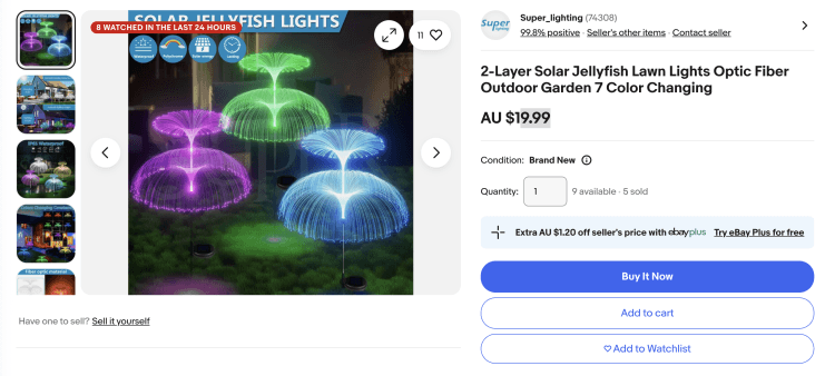 eBay: 2-Layer Solar Jellyfish Lawn Lights Optic Fiber Outdoor Garden – $19.99 – 44% Off